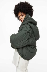 H&M PufferDetachable Sleeves Jacke Damen Dunkelgrün | TJH-985041