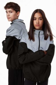 H&M Reflective Sports Jacket Oberbekleidung Kinder Schwarz | AIH-983641