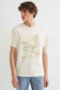 H&M Regular Fit Baumwoll T-shirts Herren Hellgrau | LBO-726419