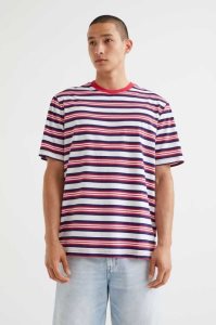 H&M Regular Fit Baumwoll T-shirts Herren Weiß Rot | NZF-714230