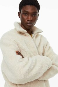 H&M Regular Fit Teddy Jacke Herren Hellbeige | MOE-053842