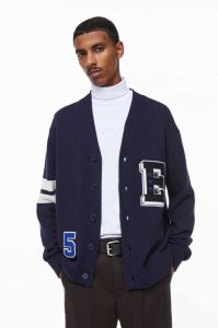 H&M Relaxed Fit Baumwoll Cardigan Pullover Herren Dunkelblau | XLF-345987