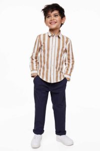 H&M Relaxed Fit Baumwoll Chinos Hose Kinder Navy Blau | SRF-157068