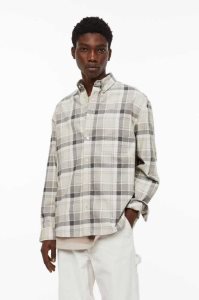 H&M Relaxed Fit Corduroy Hemd Herren Hellgrau Braun | ZJI-018597