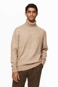 H&M Relaxed Fit Fine-knit Turtleneck Pullover Herren Dunkelgrau | FWD-356129