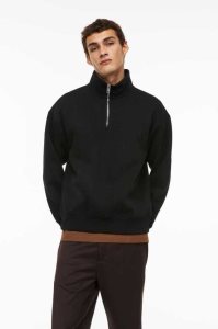 H&M Relaxed Fit Half-zip Sweatshirt Herren Dunkelbeige | RFX-865793