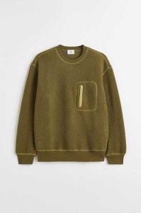 H&M Relaxed Fit Pile Sweatshirt Herren Dunkelrot | TWX-405187