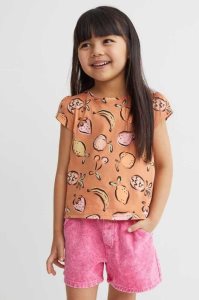 H&M Relaxed Fit Twill Paper-bag Kurze Hose Kinder Hellgrün | FUX-781425