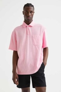 H&M Relaxed Fit Velour Polo T-shirts Herren Dunkelgrau | RIF-103487