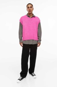 H&M Relaxed Fit Vest Pullover Herren Rosa | JXR-672358