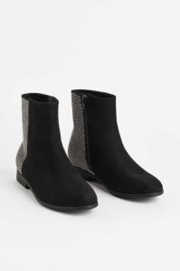 H&M Rhinestone-embellished Stiefel Kinder Schwarz | QFW-035819