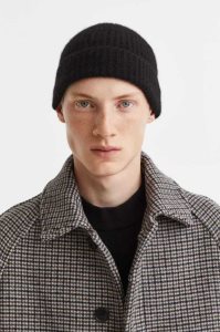 H&M Rib-knit Cashmere Hüte Herren Dunkelgrau | PCY-013845