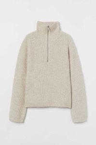 H&M Rib-knit Half-zip Pullover Damen Blau | OJP-146702