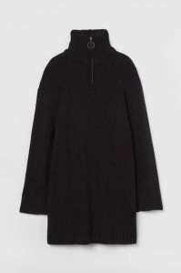 H&M Rib-knit Half-zip Pullover Damen Hellgrün | PTM-259630