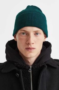 H&M Rib-knit Hüte Herren Dunkeltürkis | EHT-643521