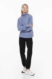 H&M Rib-knit Turtleneck Pullover Damen Blau | TVG-409572