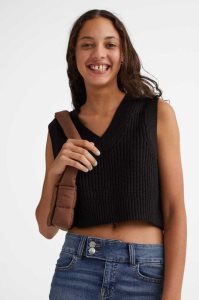 H&M Rib-knit Vest Pullover Damen Rosa | HXG-789632