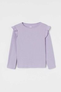 H&M Ruffle-trimmed Gerippt Oberteile Kinder Beige Weiß | FQI-032149