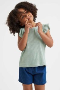 H&M Ruffle-trimmed Ärmellose Oberteile Kinder Dunkelbeige Rosa | JGO-591032