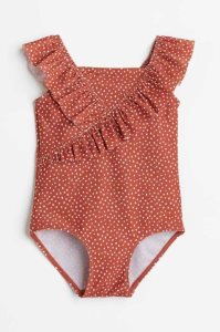 H&M Ruffled Badeanzüge Kinder Dunkeltürkis | OSK-923841