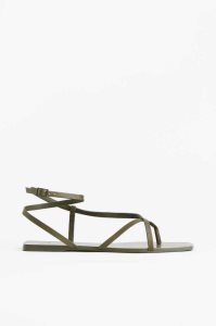 H&M Sandalen Damen Dunkelkhaki Grün | YDF-307426
