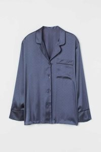 H&M Satin Nightshirt Nachtwäsche Damen Blau | SVQ-586120