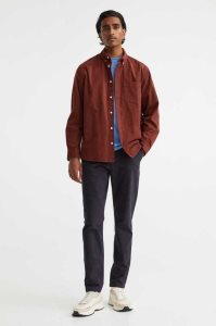 H&M Schlank Fit Baumwoll Chinos Hose Herren Navy Blau | VMH-537829