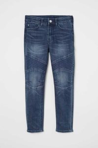 H&M Schlank Fit Biker Jeans Kinder Blau Schwarz | RLZ-597861