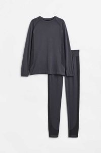 H&M Seamless Base Layer Set Oberbekleidung Kinder Dunkelgrau | ICU-601357