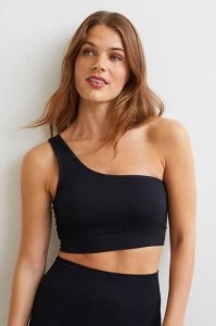 H&M Seamless One-shoulder Bralette Loungewear Damen Schwarz | WBZ-654291