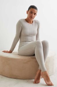 H&M Seamless Pajama Leggings Nachtwäsche Damen Hellgrau Braun | BPH-849306