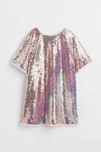 H&M Sequined Kurzes Kleid Kinder Rosa | QUB-241365