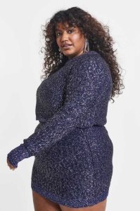 H&M Sequined Pullover Damen Dunkelblau | MBO-783425