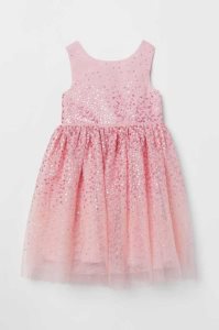 H&M Sequined Tulle Kurzes Kleid Kinder Rosa | TDY-481207
