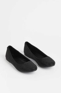 H&M Shimmering Ballet Flache Schuhe Kinder Schwarz | CDI-412790