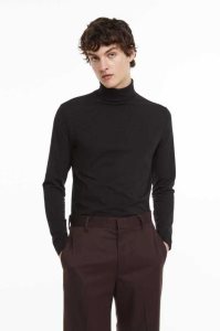 H&M Slim Fit Baumwoll Turtleneck Shirt Pullover Herren Weiß | YCE-067842