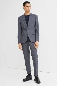 H&M Slim Fit Suit Pants Blazer Herren Schwarz | DBI-398017