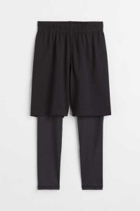 H&M Sports Leggings with Kurze Hose Kinder Schwarz | NHB-174923