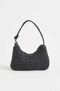 H&M Straw Shoulder Tasche Damen Schwarz | EPR-847902