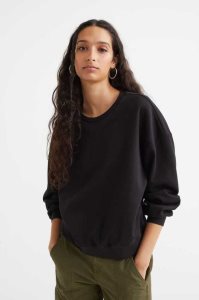 H&M Sweatshirt Damen Schwarz | WDG-941350