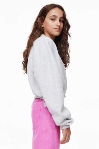 H&M Sweatshirt Hemd Kinder Hellgrau | CBG-306528