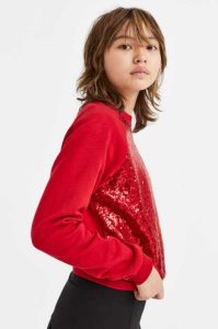 H&M Sweatshirt Hemd Kinder Rot | UTM-973145