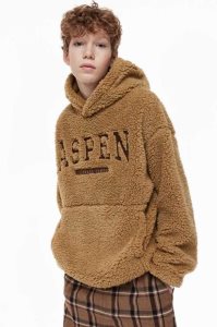 H&M Teddy Hoodie Kinder Schwarz | RAG-356204