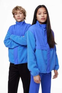 H&M Teddy sports jacket Oberbekleidung Kinder Blau | IZU-436175