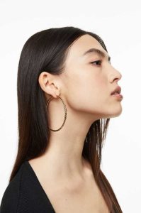 H&M Textured Hoop Ohrringe Damen Gold | XNP-853607