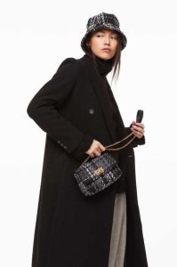 H&M Textured Shoulder Tasche Damen Schwarz | JOH-527913