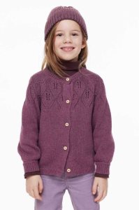 H&M Textured-knit Baumwoll Strickjacke Kinder Dunkelrot | TKA-732608