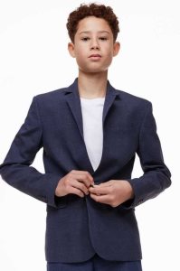 H&M Textured-weave Jacke Kinder Navy Blau | KGD-960827