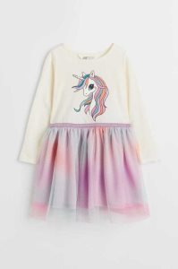 H&M Tulle-skirt Jersey Kurzes Kleid Kinder Weiß | CWM-734029