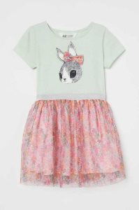 H&M Tulle-skirt Jersey Kurzes Kleid Kinder Hellblau | YKM-697305